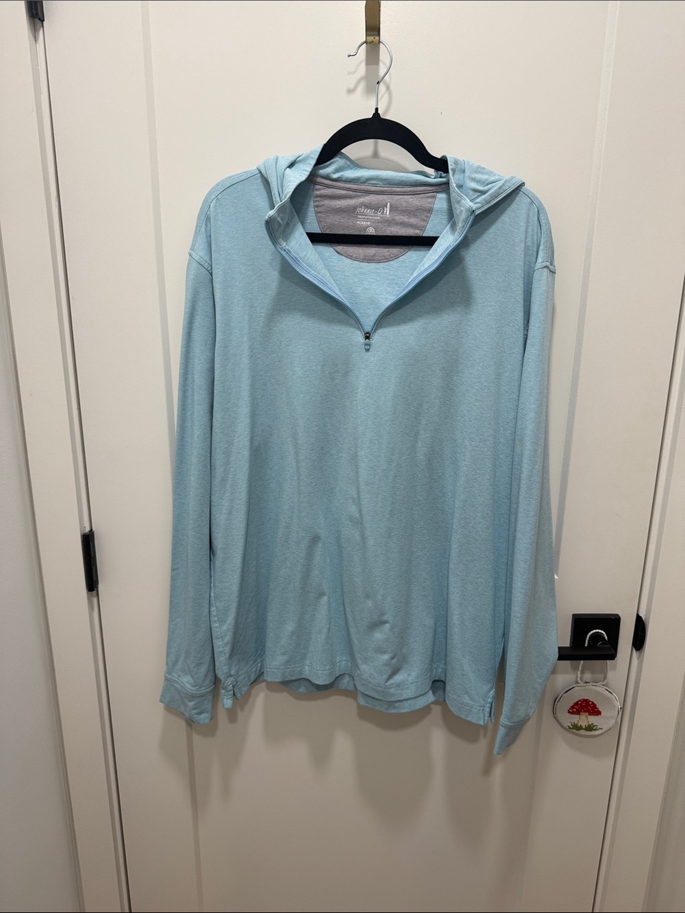 johnnie-O Pale Blue Men's Zip Hooded Pullover